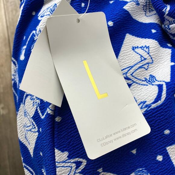 LuLaRoe Cassie Kermit Frog Toilet Paper Disney L Knee Length Muppets Blue White - Picture 5 of 6